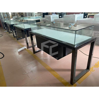 UV Base Plate Full Vision Glass Display Showcase With LED Lighting 