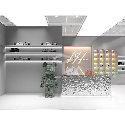 De fantaisie soins de la peau présentoir des meubles de magasins de maquillage de nom avec la lumière menée