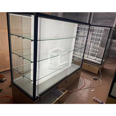 Intérieur à pleine vue Frameless de magasin de bijoux de Cabinet en verre d'étalage d'affichage de mur
