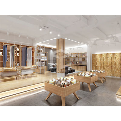 L'affichage fait sur commande de magasin de literie en métal étire le coffret d'étalage à la maison en bois de magasin de textile